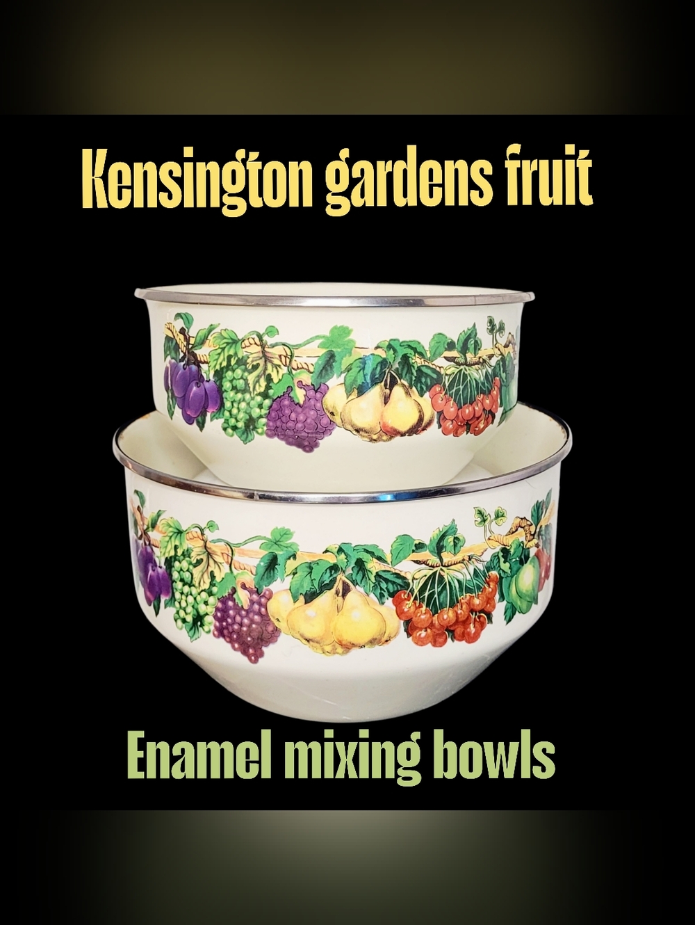Vintage Tabletop Unltd Kensington Garden Enamel Mixing Bowl Set